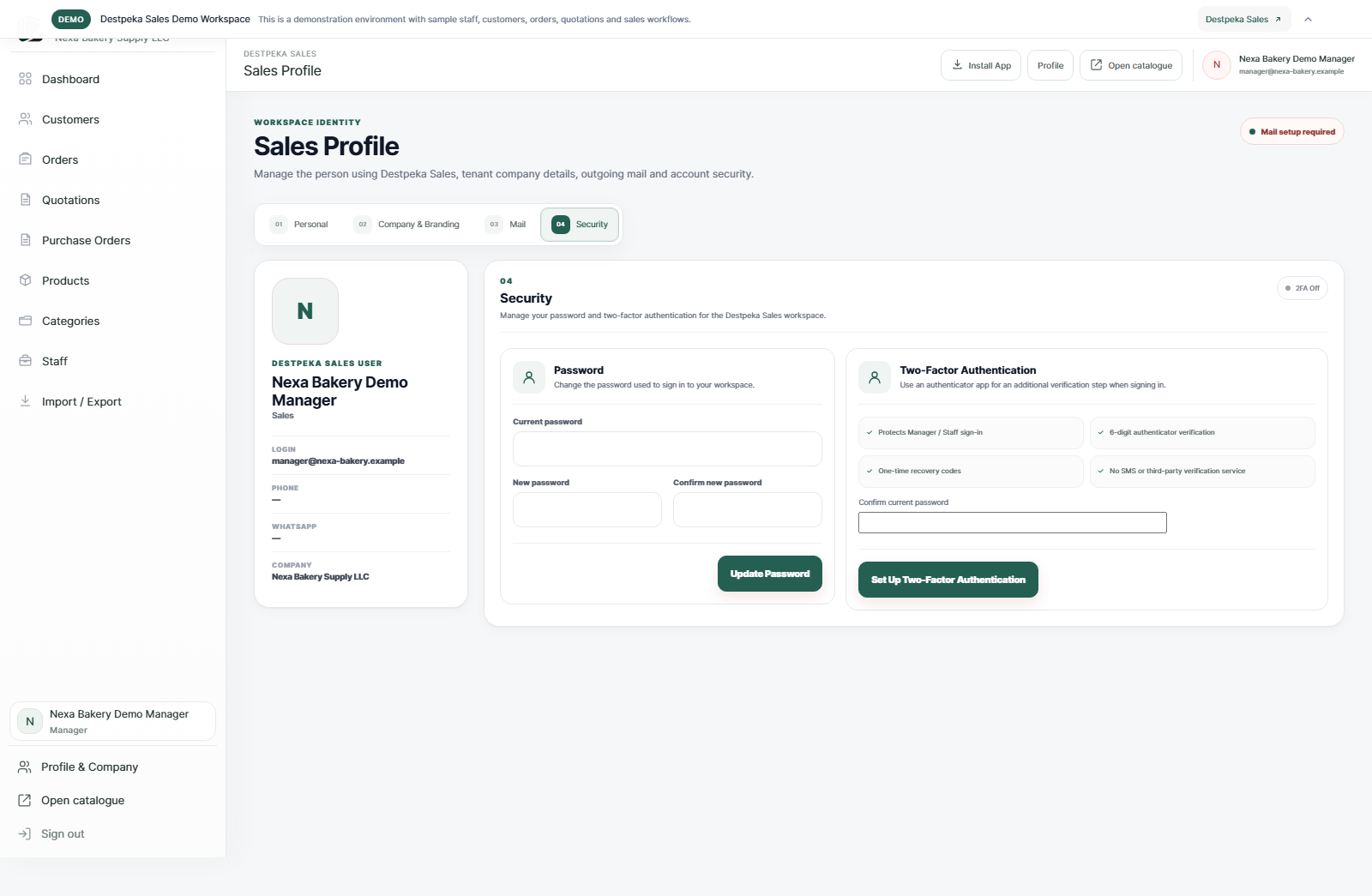 Complete the company profile